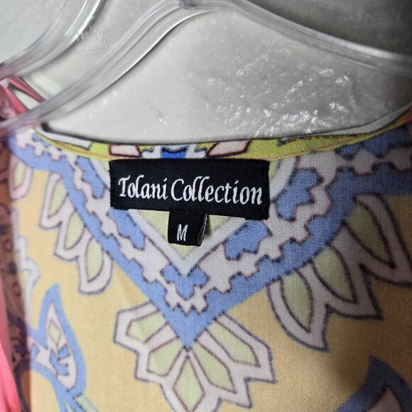 Kimono Tolani Collection Womens Size Med Blouse Paisley Floral Kimono Top Yellow - Picture 4 of 6